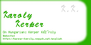 karoly kerper business card